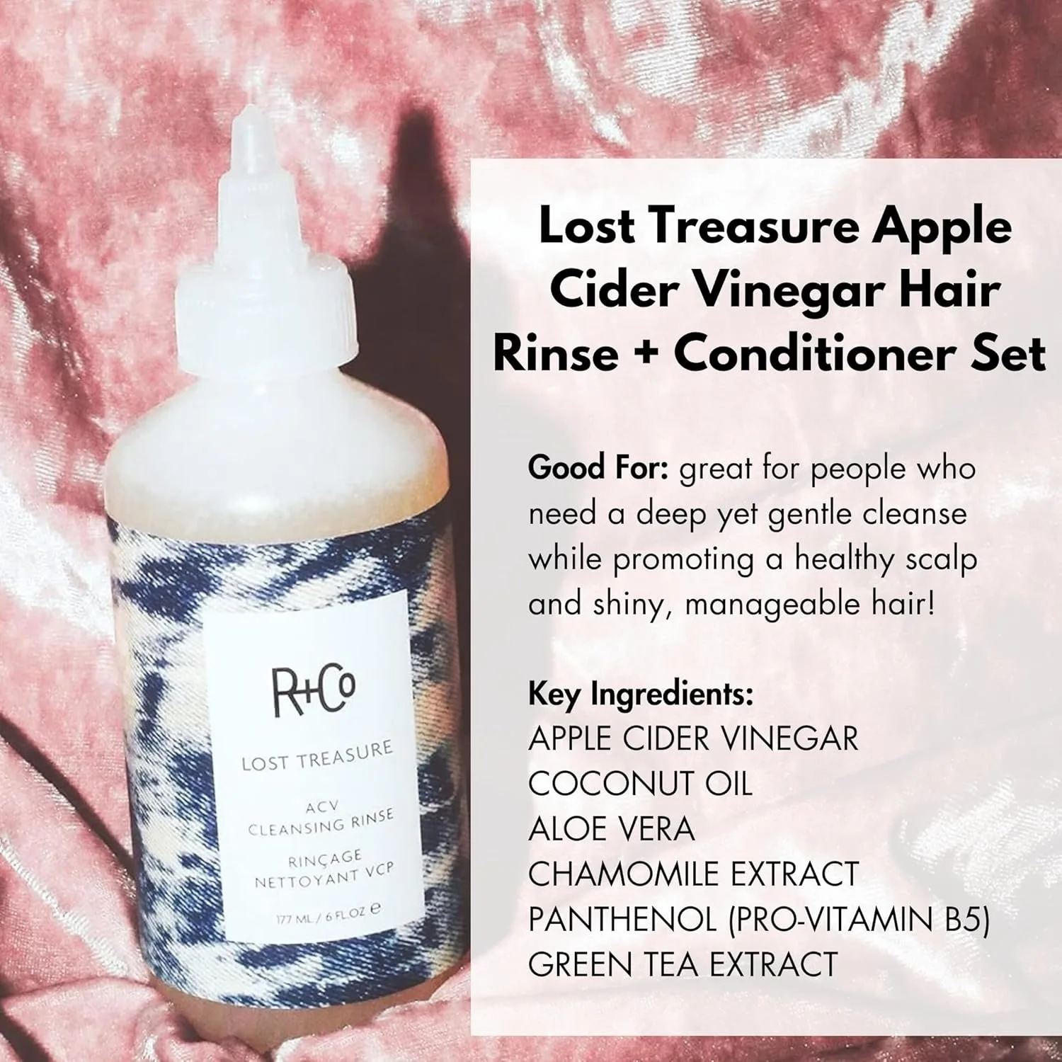 Набор R+Co Lost Treasure Apple Cider Vinegar Hair Rinse + Conditioner, 6 унций () — фото 2