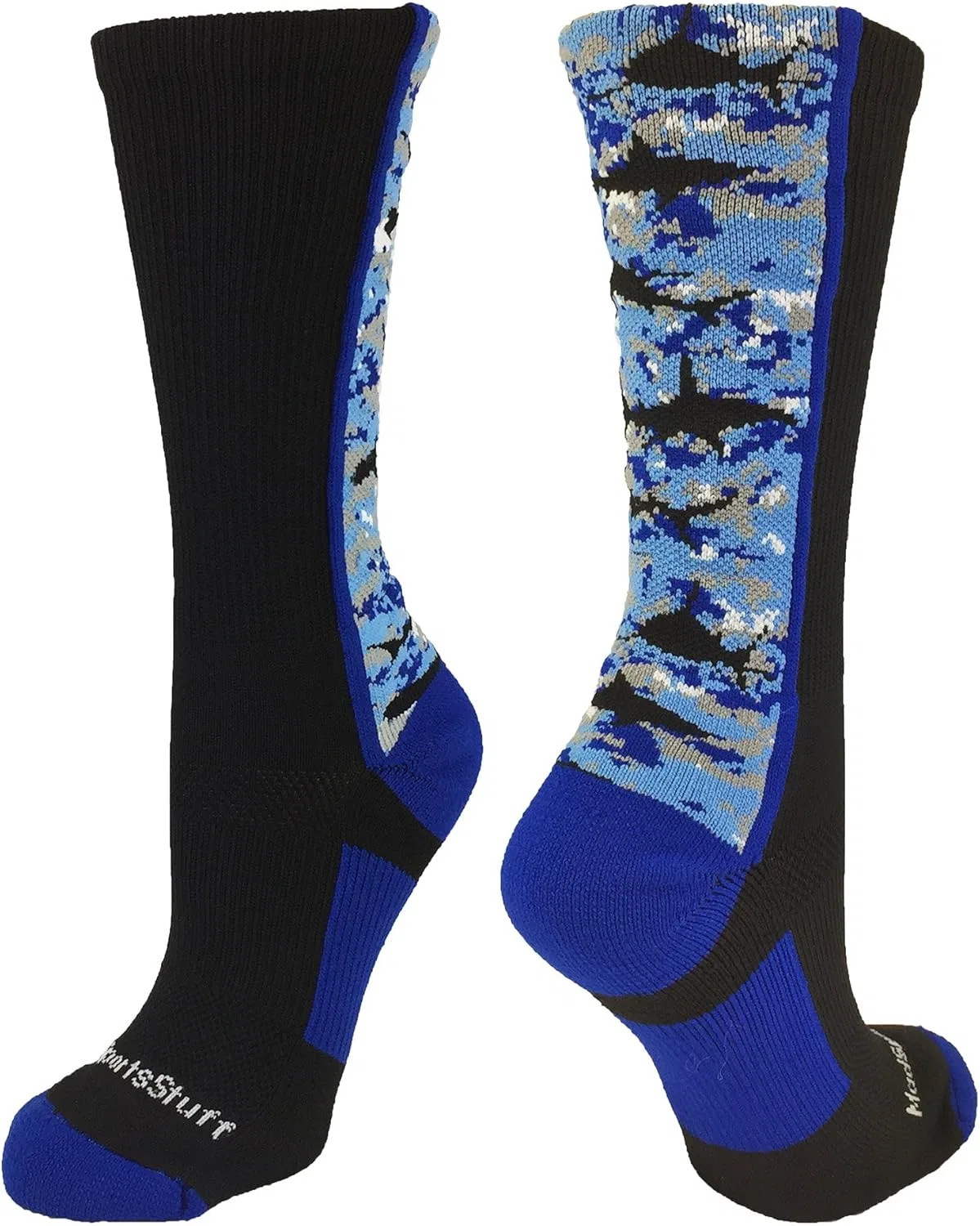Носки MadSportsStuff Digital Camo Shark Socks Crew, Black/Blue/White