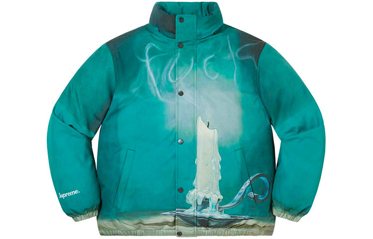 SS21 Пуховик унисекс зеленый Supreme, зеленый — фото 4