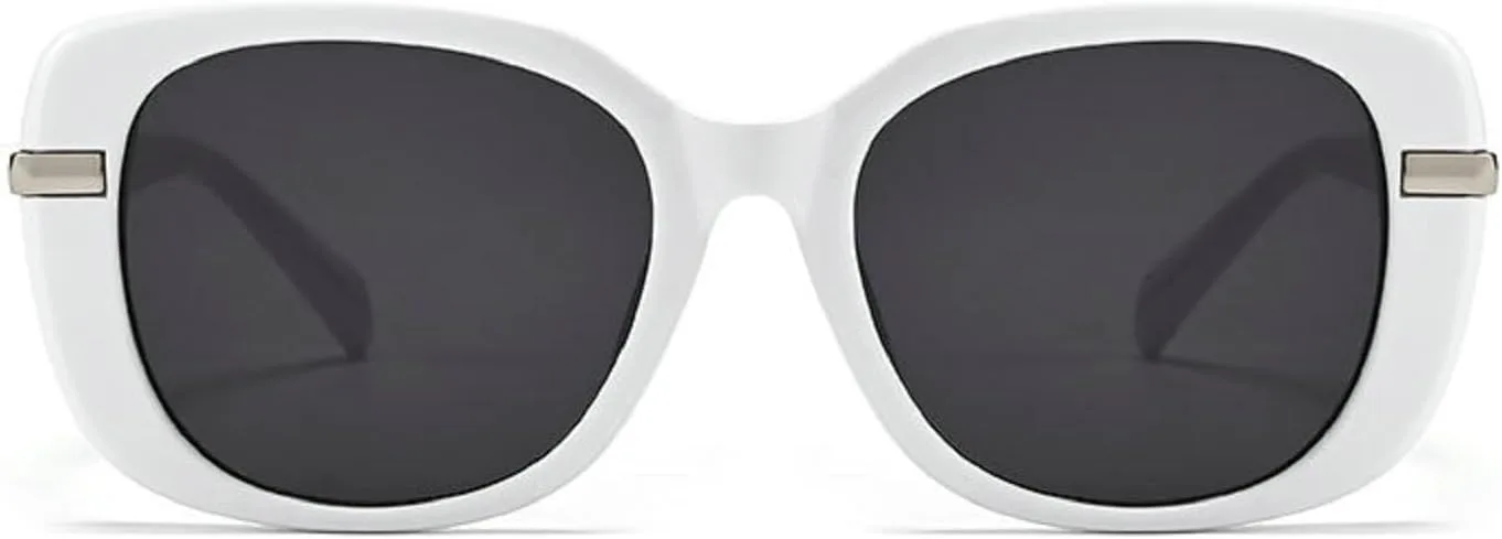 

Крупные квадратные солнцезащитные очки для женщин, роскошные, модные, металлические, винтажные, для вождения, защита от ультрафиолета UV400 9005 Melrose, White