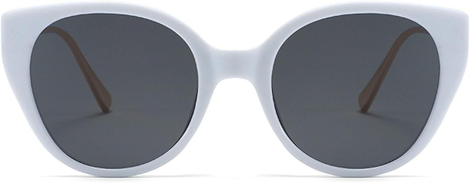 

Ретро-солнцезащитные очки «кошачий глаз» для женщин, круглые солнцезащитные очки, милые овальные очки в стиле 90-х, женские солнцезащитные очки с защитой от УФ-излучения UV400 mincl, White Gray