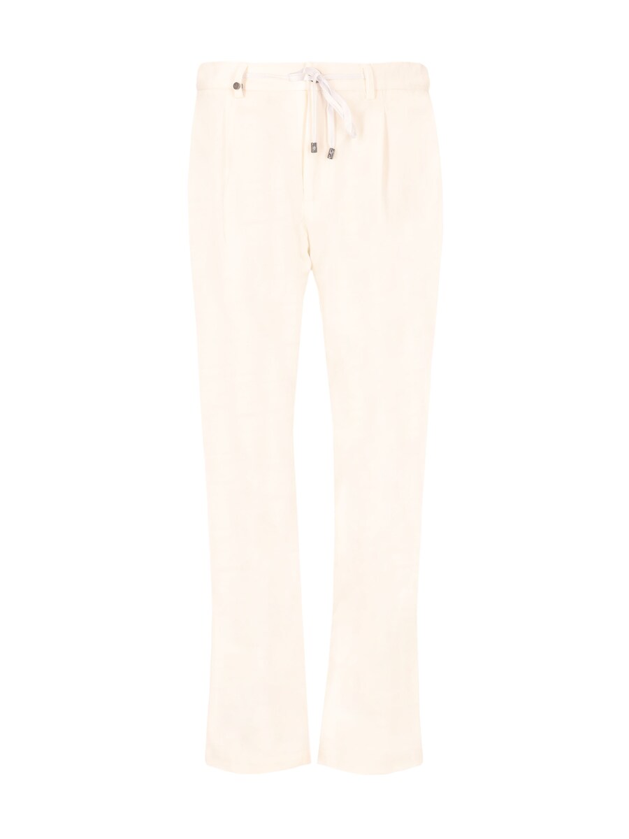 

Зауженные брюки со складками спереди Distretto12 Rio, Wool White
