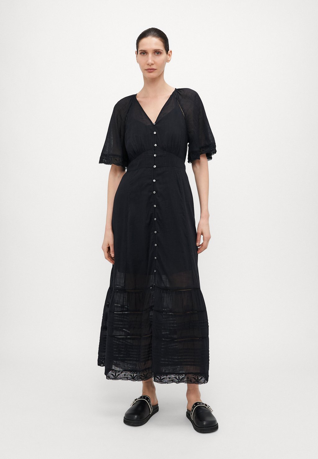 

Платье макси FLUTTER Gap Tall, черный