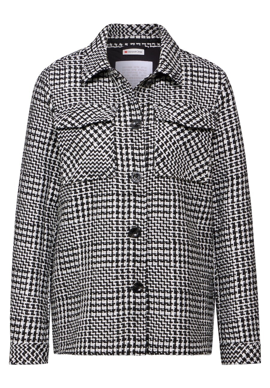

Всесезонная куртка STREET ONE Between-Season Jacket Bouclé, черный/белый