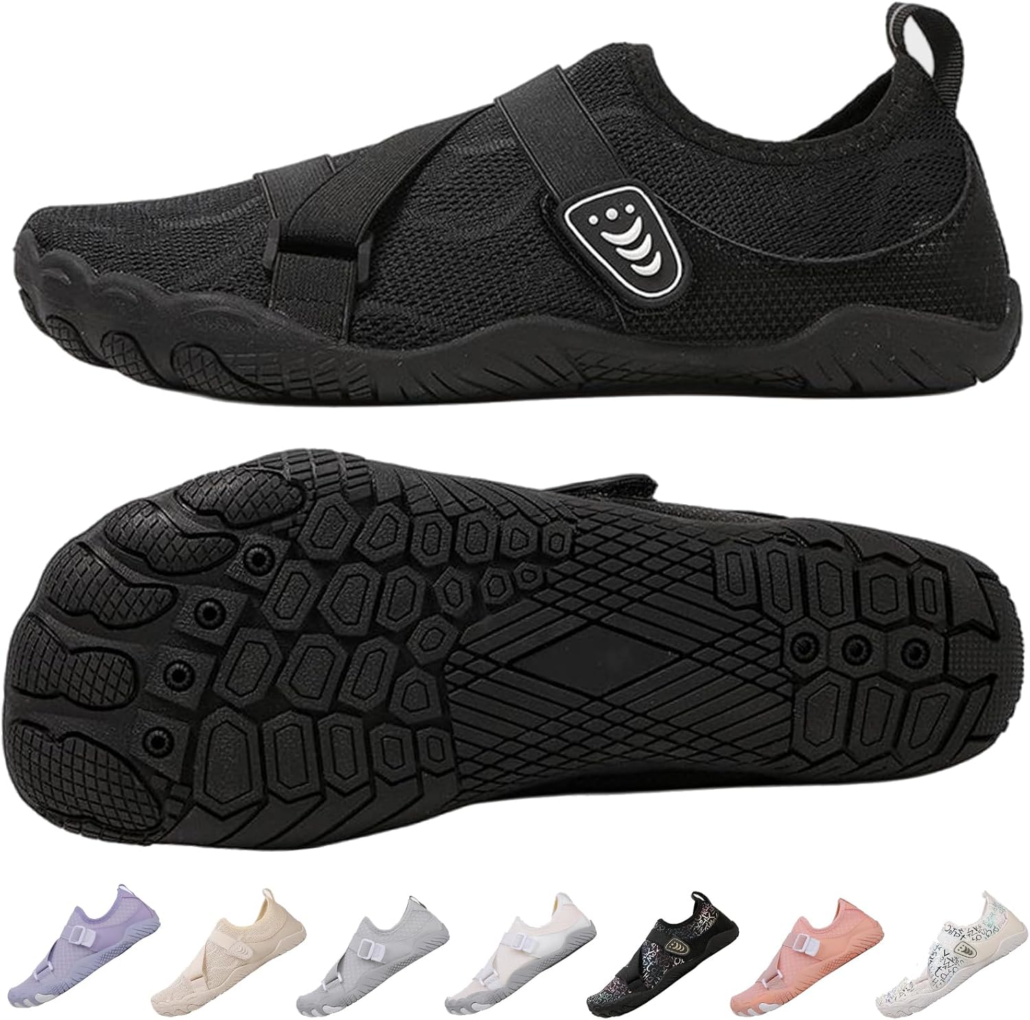 

Сандалии Kiyenus с широким носком для ходьбы для мужчин и женщин, нескользящие кроссовки для водных видов спорта, обувь для пляжа, плавания и бассейна, черный