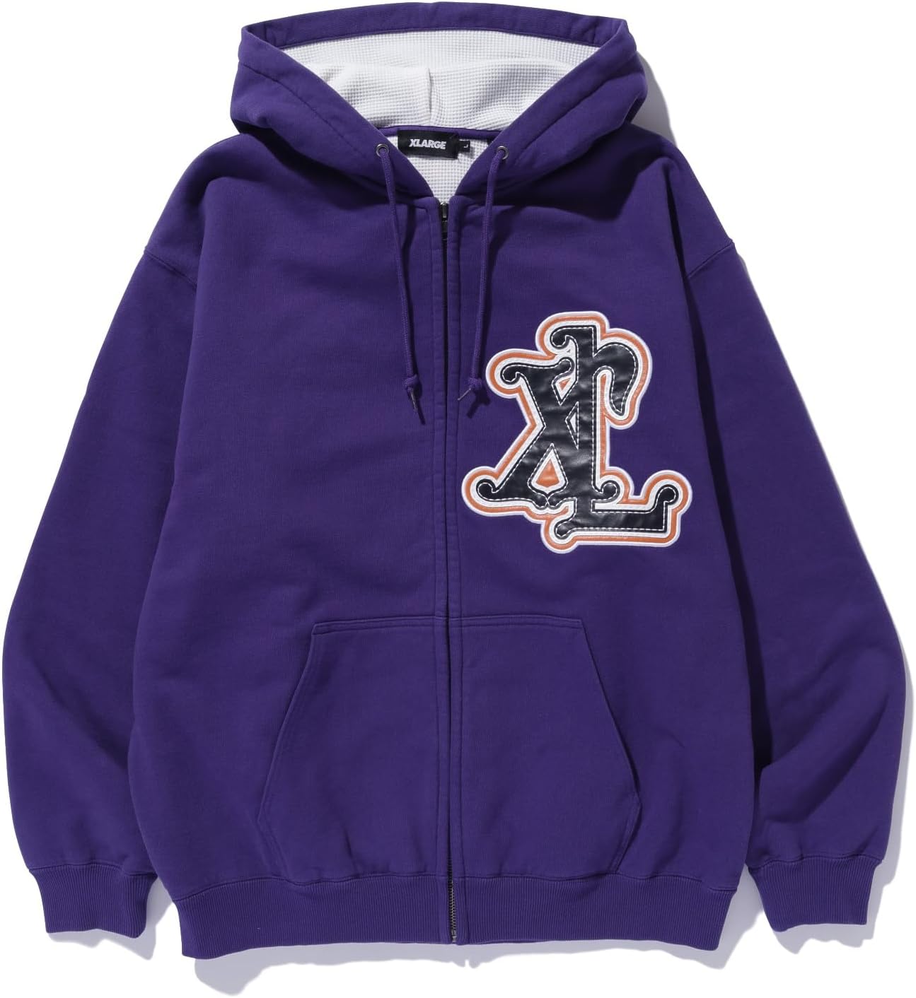 

Мужская толстовка размера XLAR с нашивками, термоизоляцией, застежкой-молнией и капюшоном Xlarge, фиолетовый