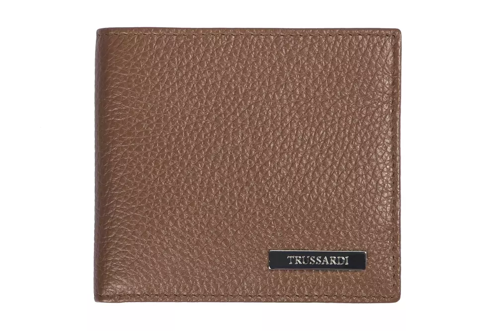 

Коричневый кожаный мужской кошелек Trussardi