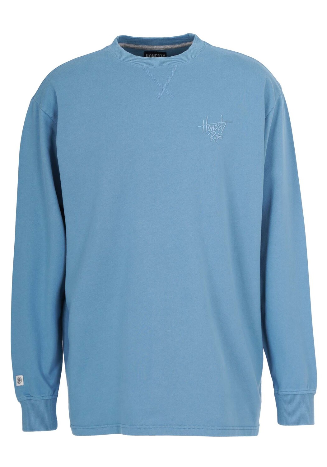 Футболка HONESTY RULES Longsleeves French Terry Signature, цвет aegean blue — фото 3