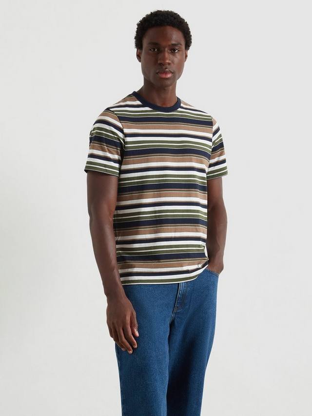 

Хлопковая футболка с коротким рукавом и круглым вырезом в полоску Farah