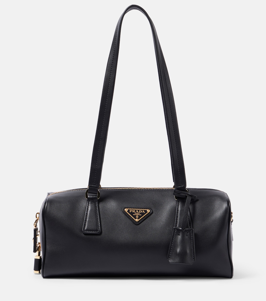 

Средняя кожаная сумка через плечо Prada, черный