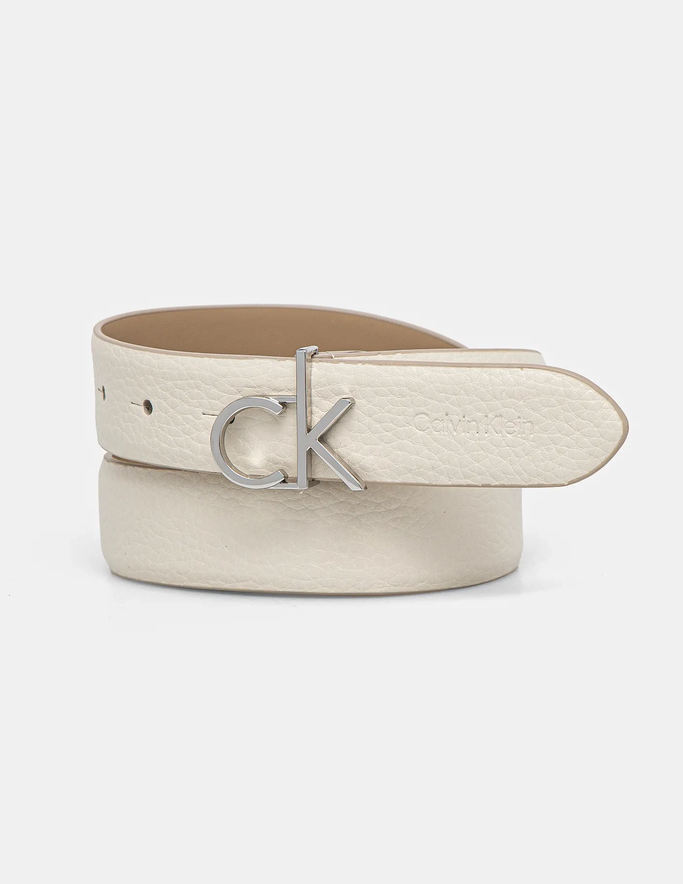

Кожаный ремень Calvin Klein, бежевый