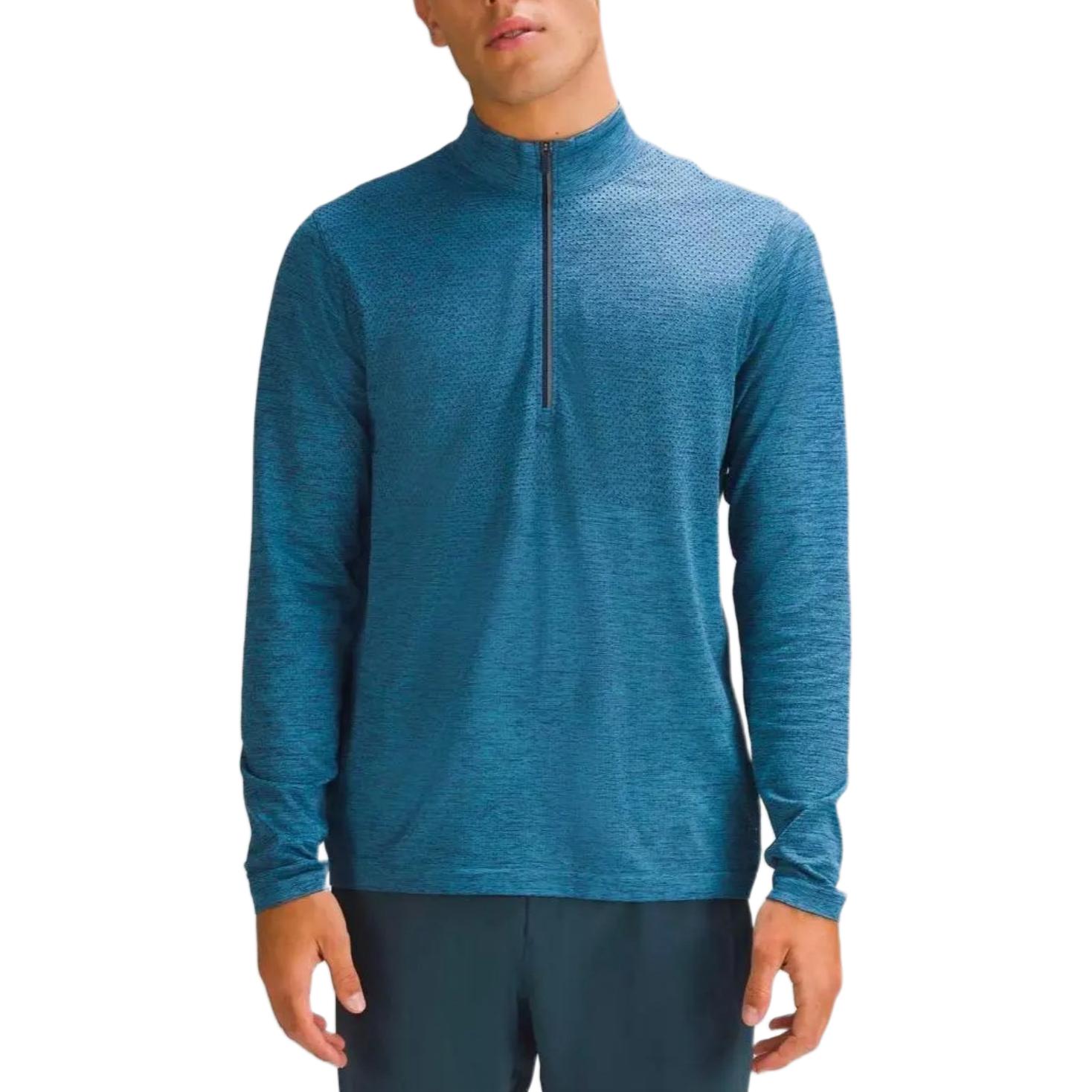 

Футболка Metal Vent Tech на молнии Performance Lululemon, night sea синий nguyen denim синий/nise/sfdm