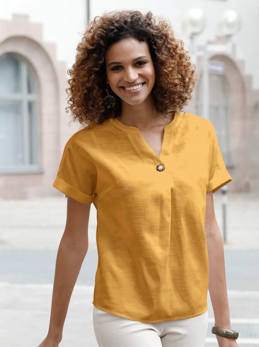 

Повседневный образ Блузка без шнуровки Casual Looks, цвет Ocker