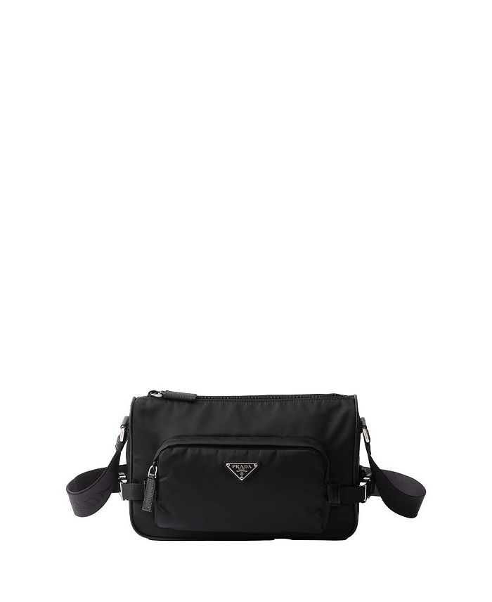 

Средняя плечевая сумка из переработанного нейлона и кожи Saffiano Prada, черный