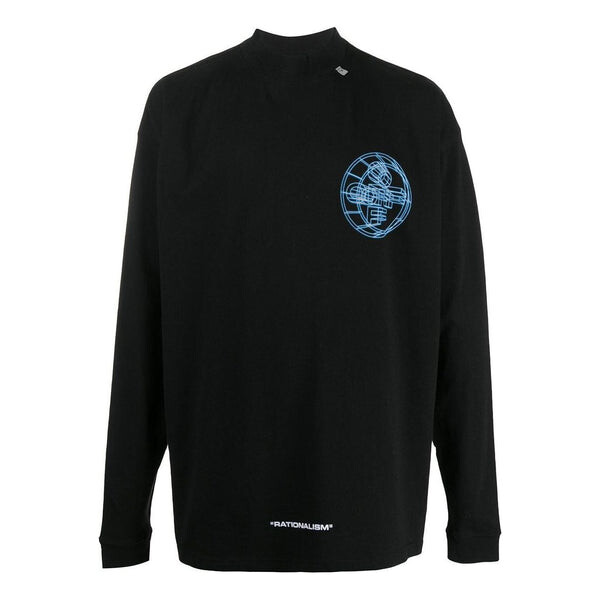 

Футболка Men's OFF-WHITE Alphabet 3D Pattern Printing Long Sleeves Black T-Shirt, мультиколор