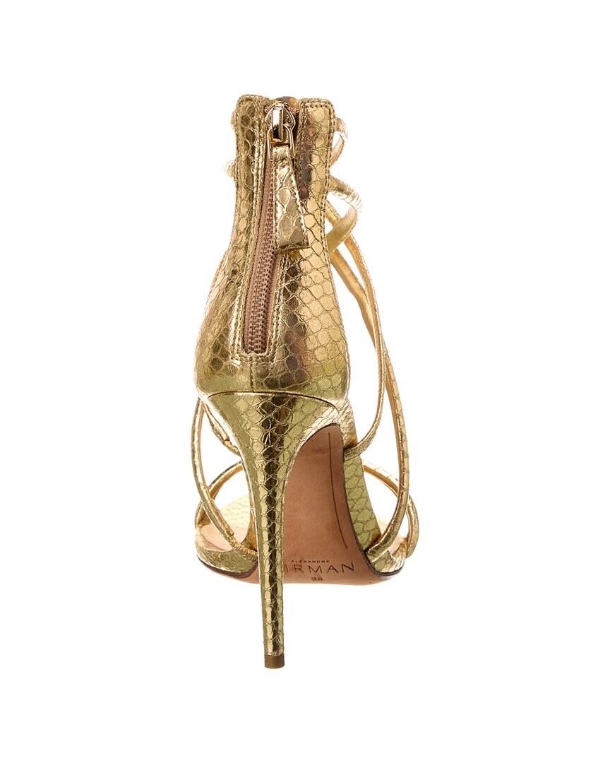 

Сандалии Alexandre Birman Eve 100 из тисненой кожи, золото
