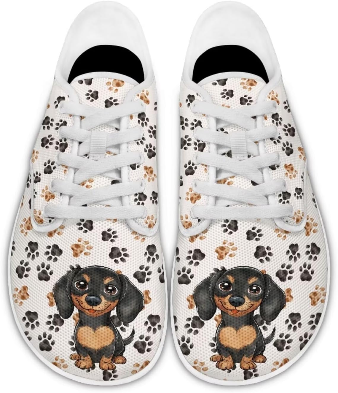 

Кроссовки для женщин Forchrinse с цветочным принтом колибри, шнуровкой, «босоножки» для девушек Y2K, с широким носком, минималистичные, дышащие сетчатые модные кроссовки для прогулок, Dachshund Paw Print