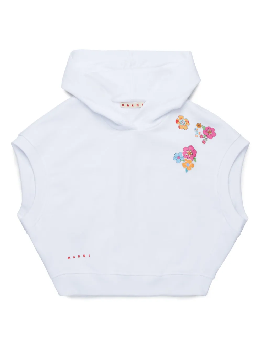 

Худи с цветочным принтом Marni Kids, белый