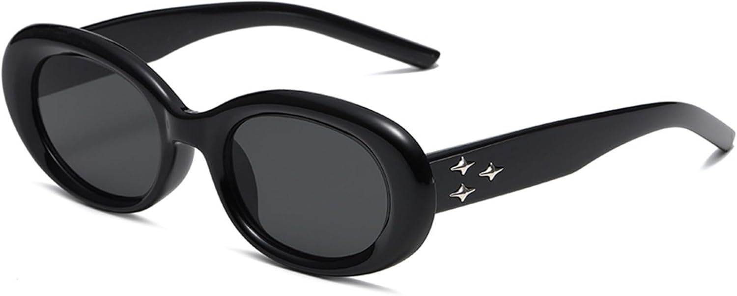 

Женские солнцезащитные очки, модные прямоугольные солнцезащитные очки для женщин и мужчин, винтажные ретро-очки для вождения в стиле 90-х, овальные солнцезащитные очки SA HEXISHIJIA, Black