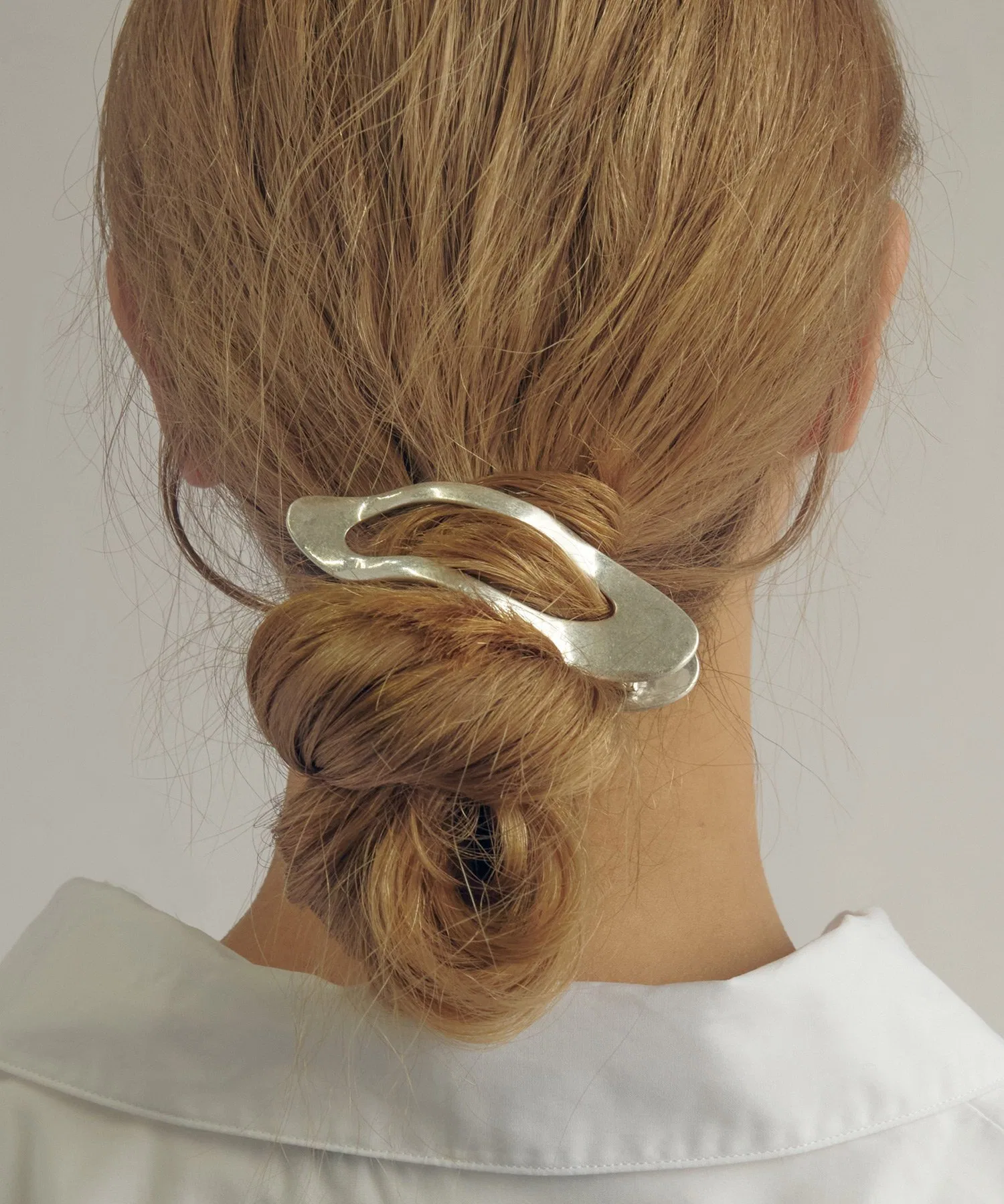 Заколка для волос Slick Wave Line Goldy, Matte Silver — фото 3