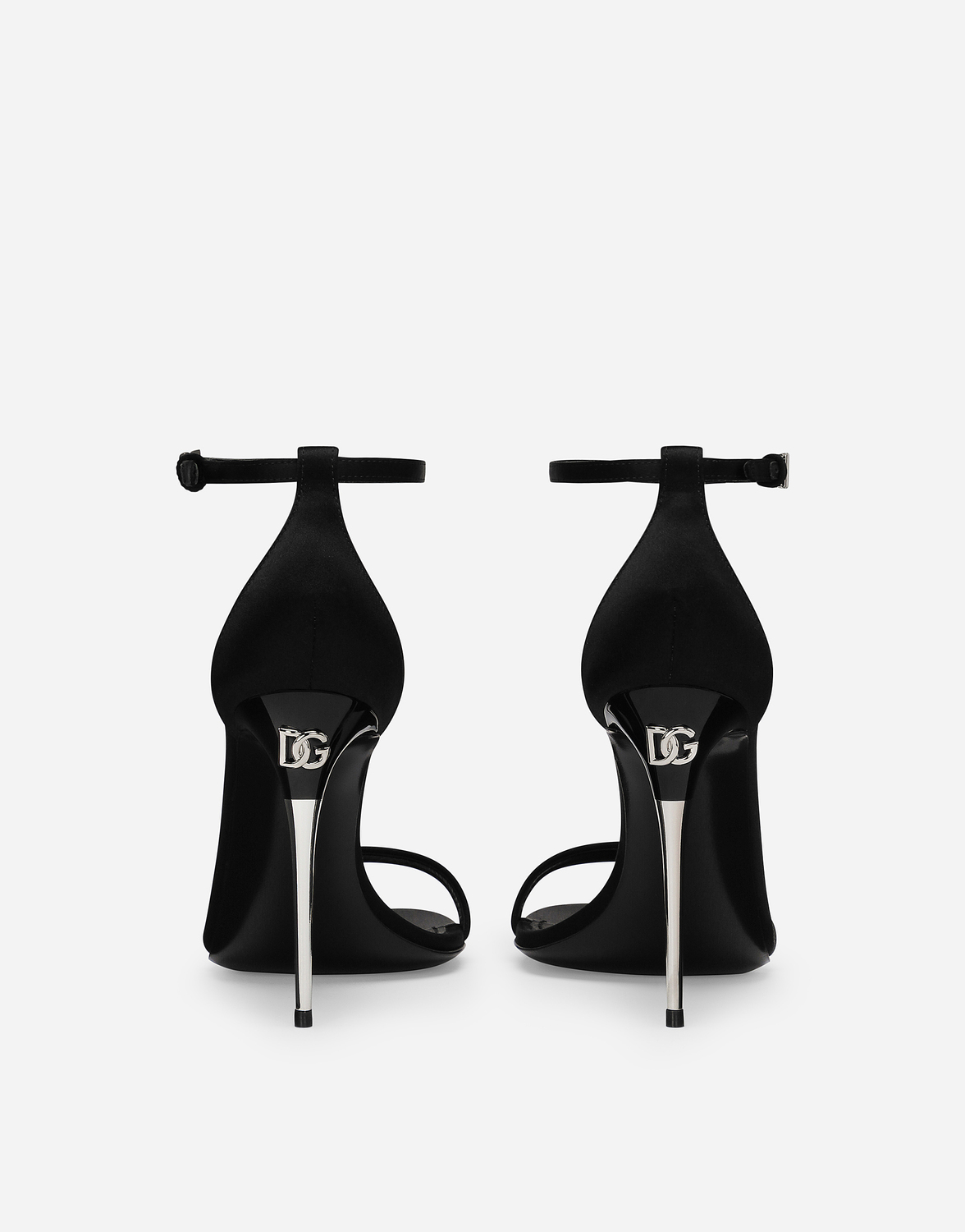 Атласные босоножки Dolce & Gabbana, черный — фото 3