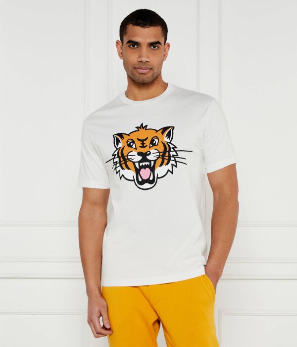 

Футболка с изображением счастливого тигра Regular fit Kenzo, белый