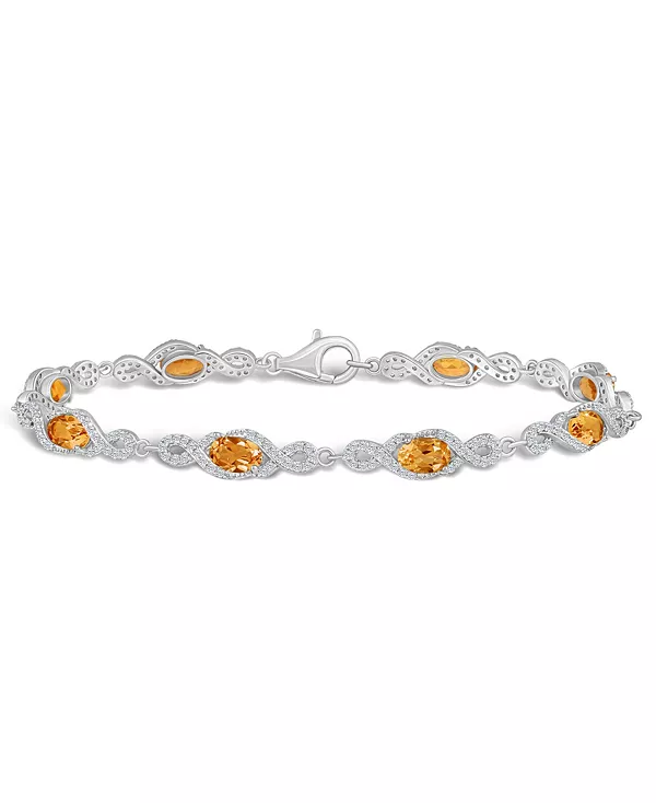 

Браслет с цитрином и белым топазом (3-5/8 карата и 2 карата) из стерлингового серебра Macy'S, citrine