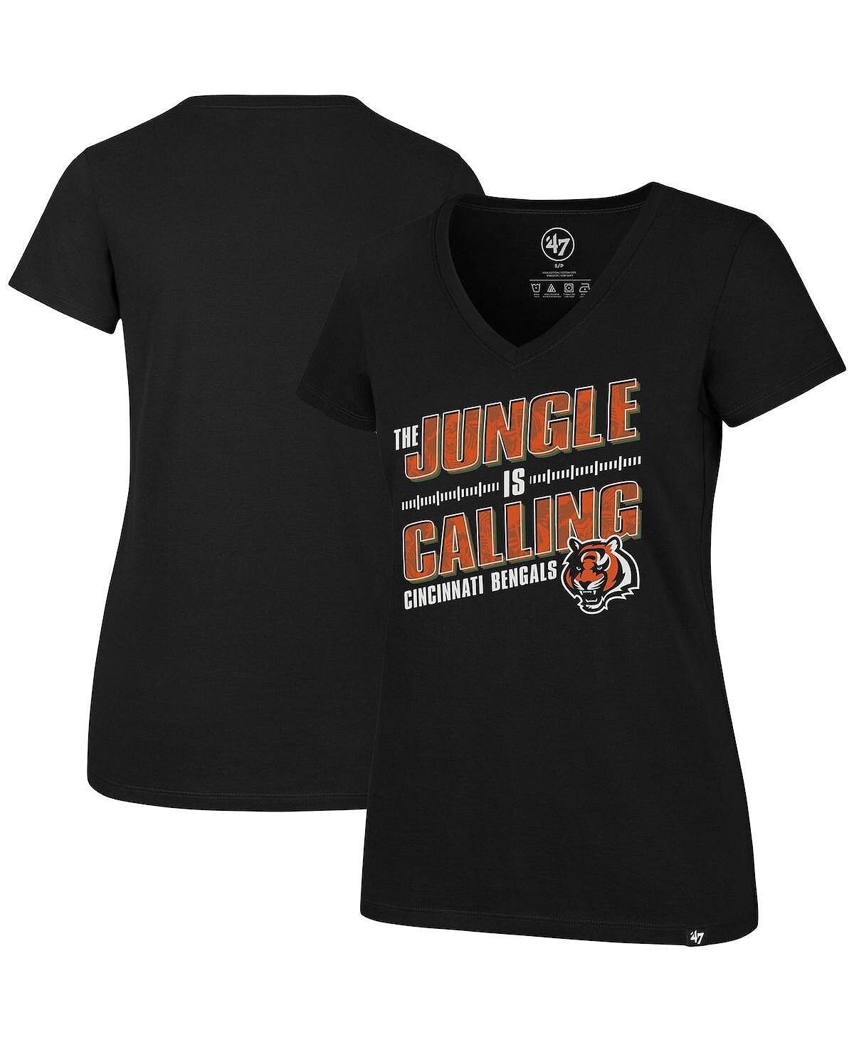 

Черная женская футболка с v-образным вырезом Cincinnati Bengals Team Regional Ultra Rival '47 Brand, черный