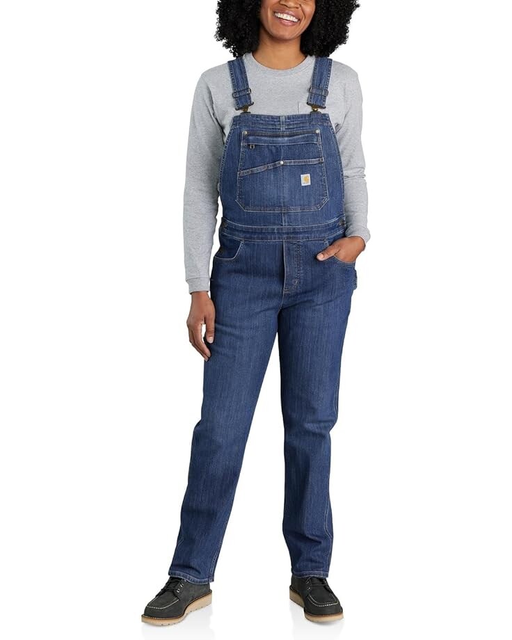 

Комбинезон Carhartt Rugged Flex Relaxed Fit Denim Bib Overalls, цвет Arches