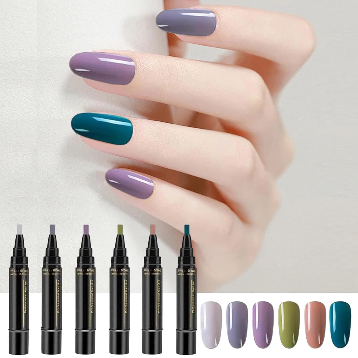 Набор быстросохнущих лаков-карандашей для ногтей, 6 шт. Bizhubmat, 03 — фото 3