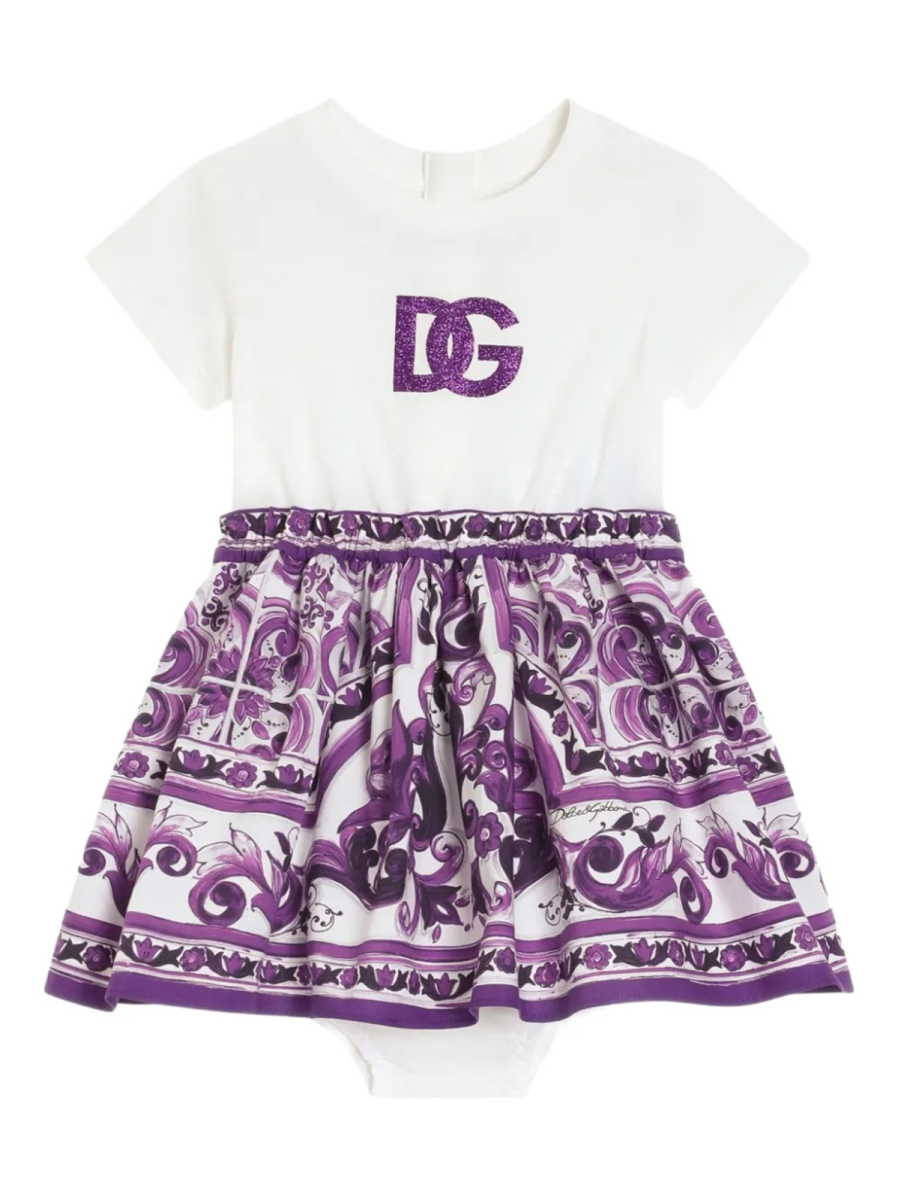 

Dolce & Gabbana Kids платье с принтом Majolica, белый