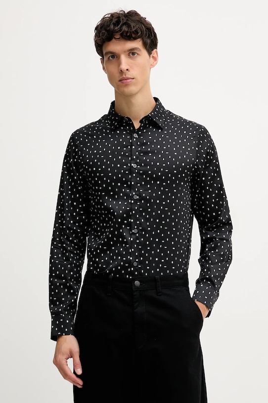 

Хлопковая рубашка Armani Exchange, черный