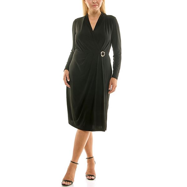 

Платье миди из джерси с запахом, plus size Maison Tara