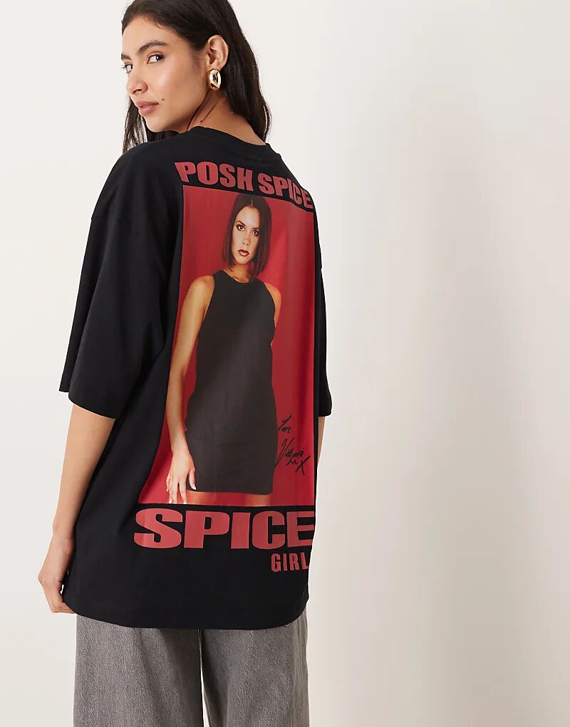 

Футболка ASOS DESIGN оверсайз с принтом Spice Girls Posh черного цвета