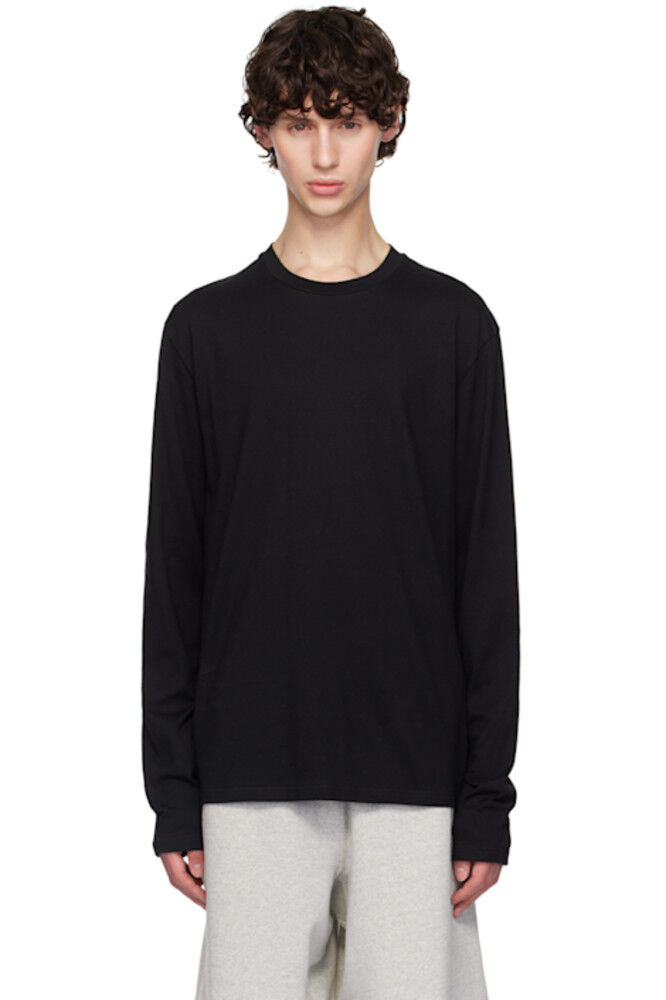 

Черная футболка с круглым вырезом и длинными рукавами Jil Sander