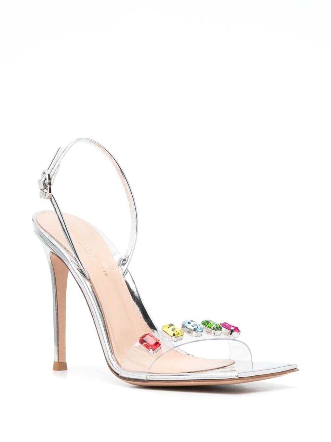 Gianvito Rossi босоножки Ribbon 100 с кристаллами, серый — фото 2