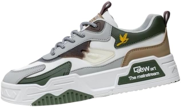 

Мужские кроссовки для скейтборда с многоцветным дизайном - модные повседневные кеды для работы, вождения и бизнес-спортивного стиля Fusecottc, белый/зеленый