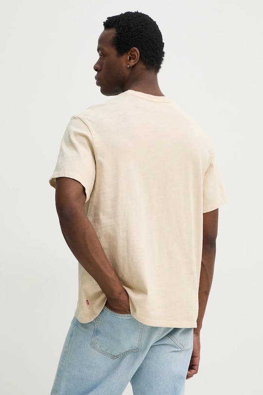 Хлопковая футболка The Essential Tee Levi'S, бежевый — фото 3