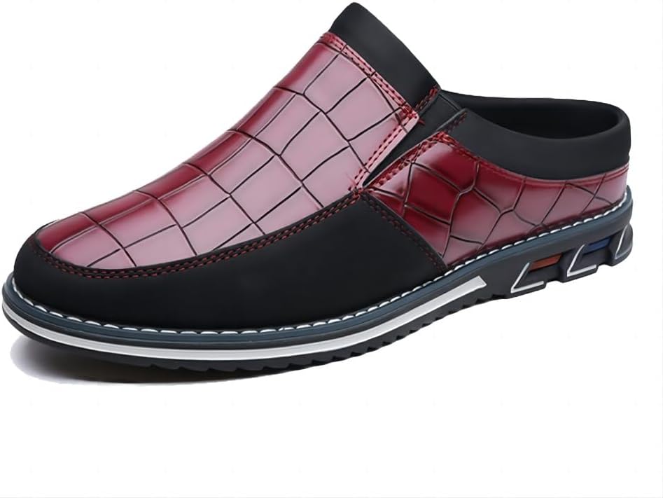 

Мужские повседневные лоферы, модные, простые кожаные, для ходьбы, оксфорды, дышащие, удобные, на слипоне Asifn, красный