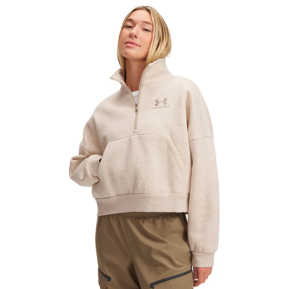 

Толстовка Under Armour Icon Fleece Oversized half zip, бежевый