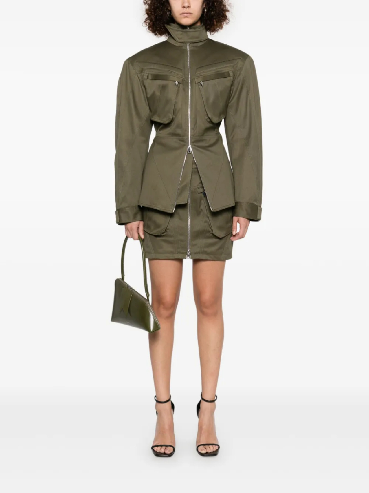 Мини-юбка Mugler Cargo, зеленый — фото 2