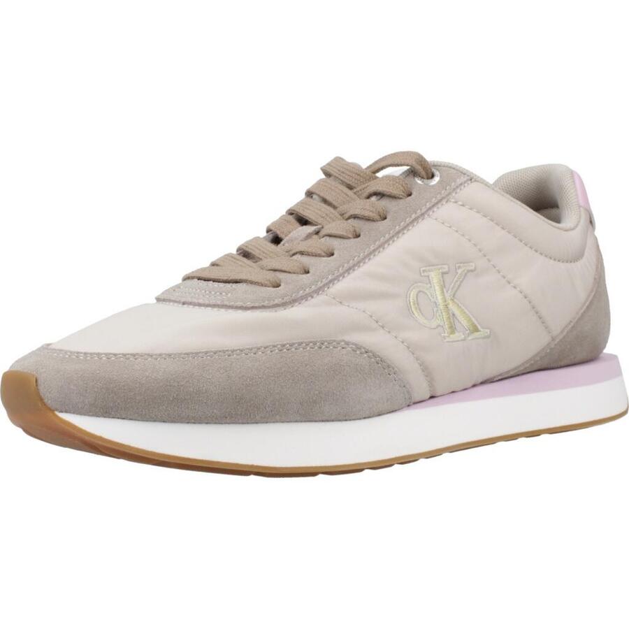 Кроссовки Calvin Klein, модель Retro Runner Lace Up, цвет бежевый