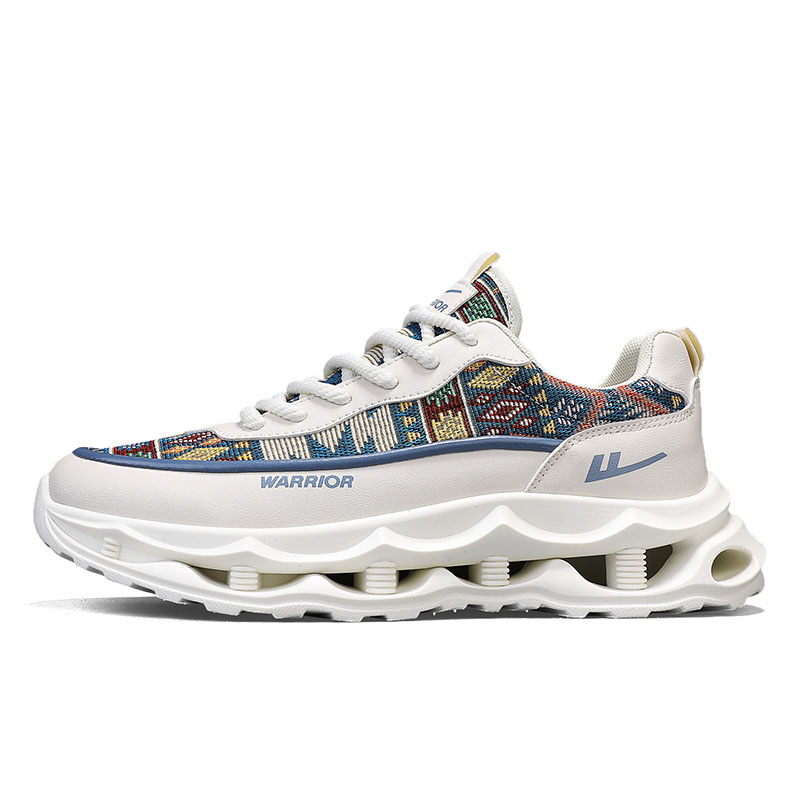 

Легкие, низкие, массивные, амортизирующие кроссовки для мужчин WARRIOR, Beige Blue