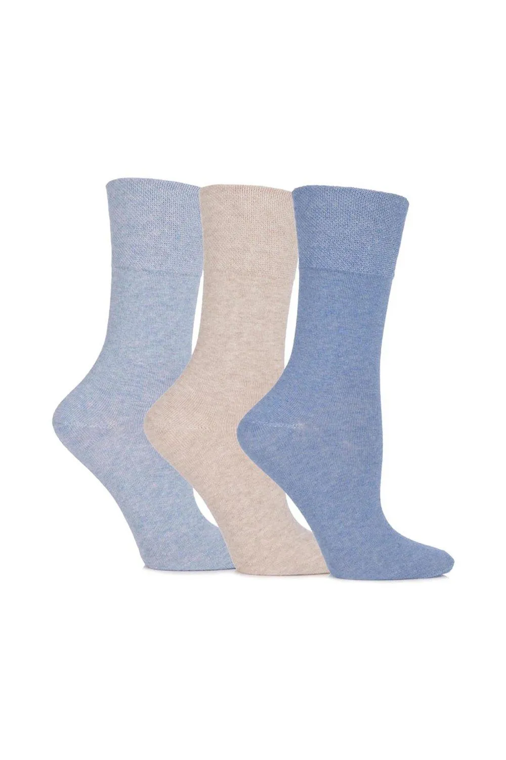 

3 пары однотонных хлопковых носков Eva SOCKSHOP Gentle Grip, синий