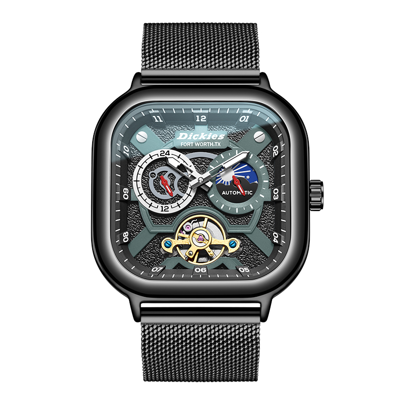 

Dickies Часы Wrist Watch Mechanical Movement White Dial Unisex Box Limited Edition, Phantom Night Black