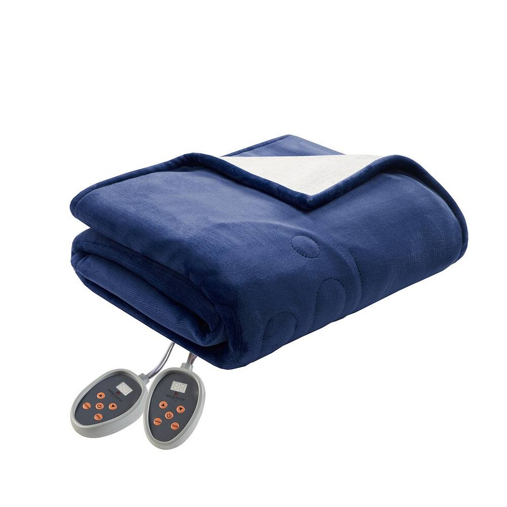 

Большое электрическое одеяло с подогревом от Woolrich Plush to Berber, цвет Indigo
