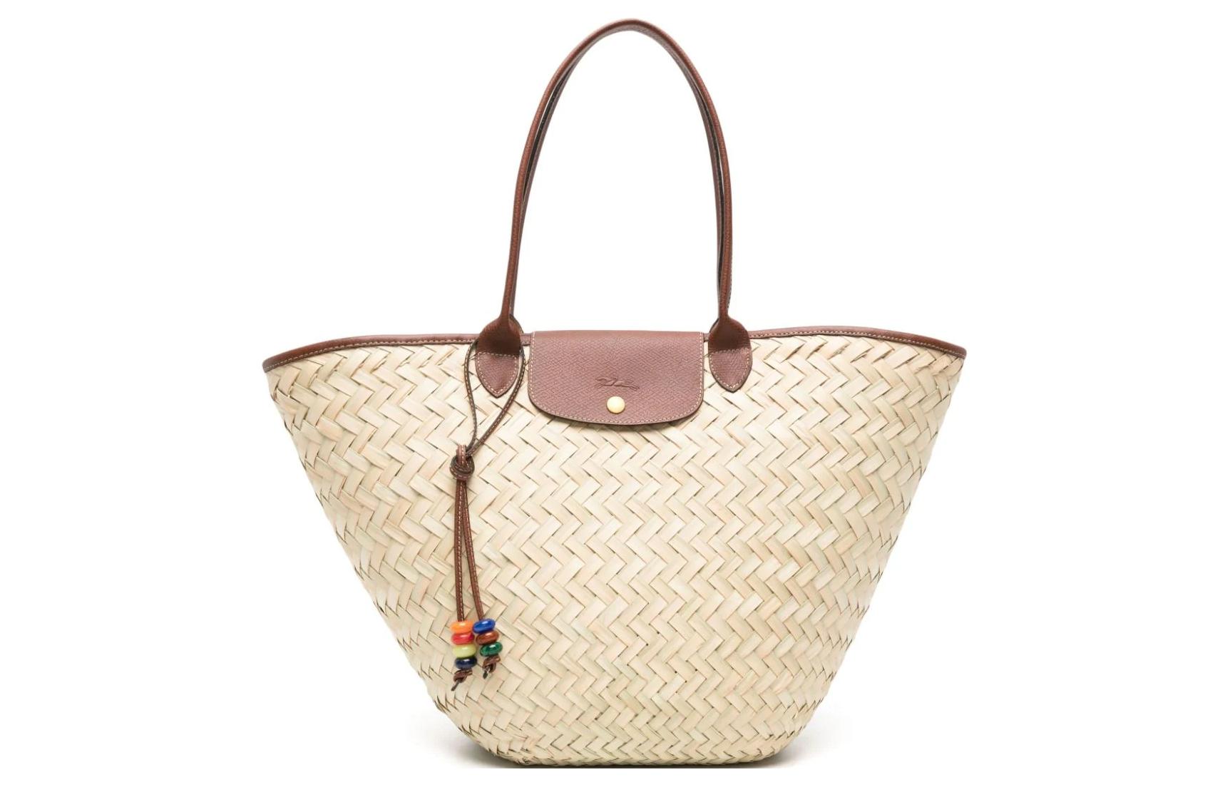 

Большая сумка-тоут Le Panier Pliage из плетеной ткани LONGCHAMP