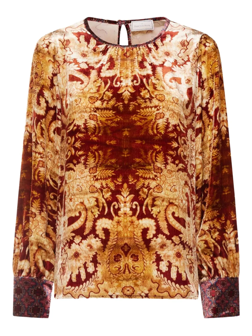 

Рубашка из бархата с дамасским принтом Pierre-Louis Mascia, коричневый