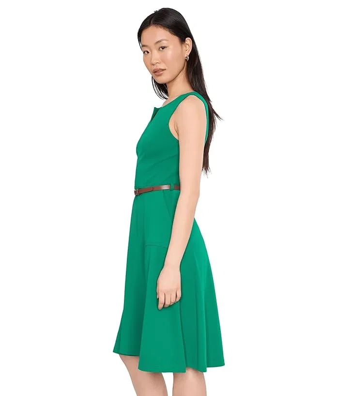 Платье А-силуэта Sleeveless Belted Scuba Crepe Aline Calvin Klein, Meadow — фото 3