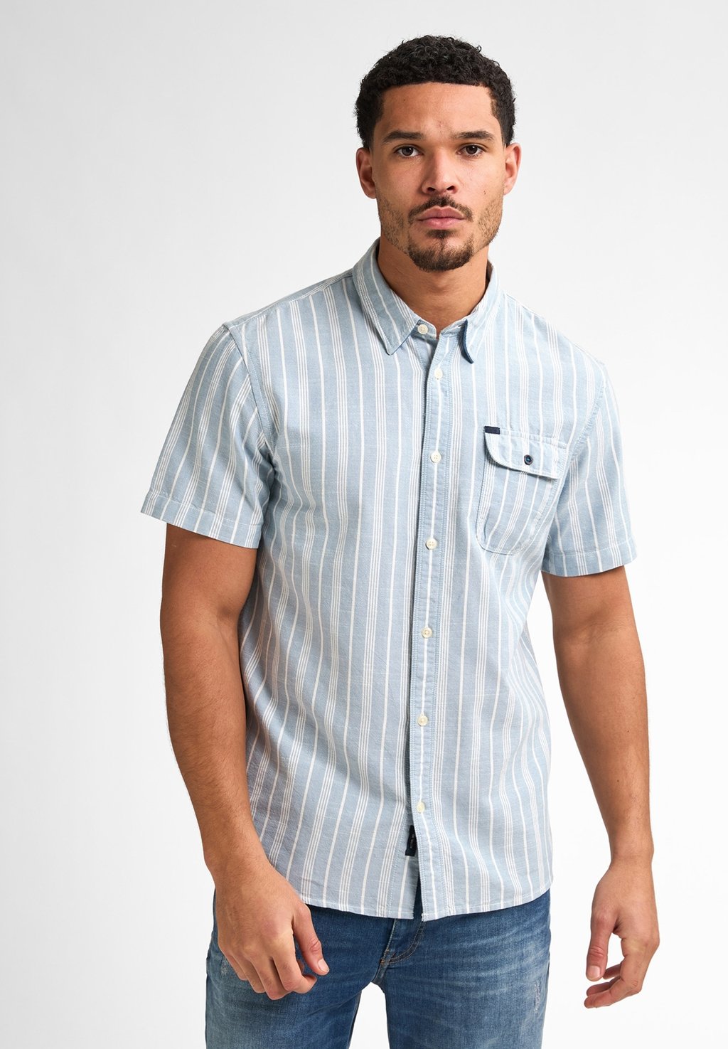 

Рубашка STRIPED SHIRT TURTLEVISTA Petrol Industries, светло-голубой